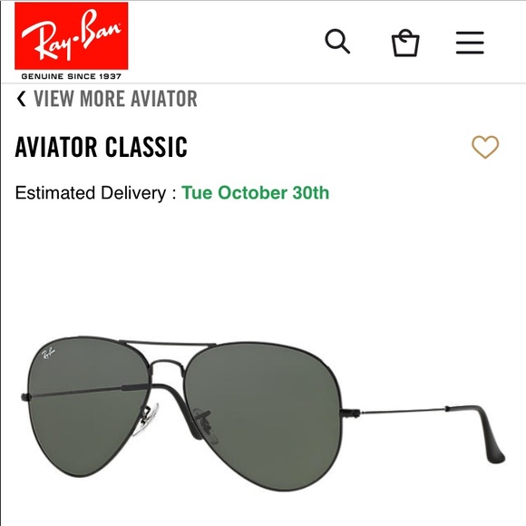 Black Classic Aviator Ray Bans main image 6